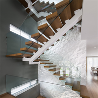 DAIYA chine colonne d'escalier avec plancher en verre trempé escalier