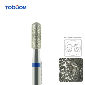Toboom 6.0mm 5 In 1 Bits Straight Cut - Safety Bottom TiN Coating Electric Nail Drill New Coating No Scalding Nail Drill Bit