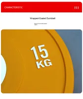Accessoires d'entraînement en caoutchouc complet pour la salle de sport à domicile Squat Bench Press Deadlift Workout Essentials Plaque de pare-chocs en acier coloré Barbell