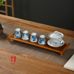 Bamboo <b>Tea</b> <b>Tray</b> Cup Drying Rack Handmade Desk Storage Shelf For <b>Tea</b> Set - Product Image 3