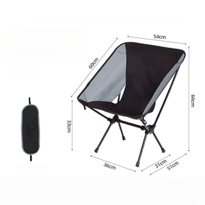 Chaise de camping pliable d'extérieur, cadre en aluminium, tissu Oxford, légère et portable, chaise de jardin 54x66cm avec sac de transport - Product Image 1
