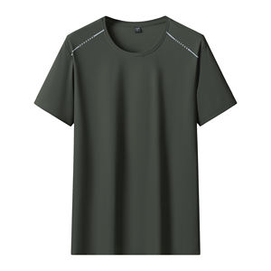 T-shirts en soie glacée été 2025 pour hommes et femmes, coupe ample et polyvalente, sportifs, à séchage rapide et respirants, col rond. - Product Image 3