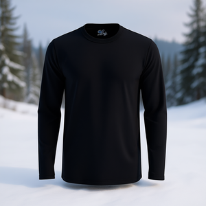 <b>Men's</b> Winter <b>Thermal</b> Long Sleeve <b>Shirt</b> With Round Neck, 100% Cotton Flannel, Breathable Casual Wear For Adults, Laguvar Brand - Product Image 2