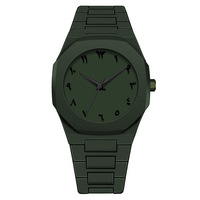 Montres à quartz octogonales pour hommes, de haute qualité, en gros, avec bracelet en plastique de cinq couleurs différentes et chiffres arabes, style décontracté et tendance