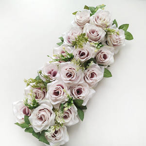 Décoration florale romantique en gros, mur de fleurs artificielles en roses, fond de scène coloré en plastique - Product Image 5