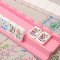 Table de Mahjong Américaine Moderne de Luxe Personnalisée, 160 Mini Pièces en Acrylique, Portable, Finition Brillante Blanc Perle Cristal, pour le Divertissement