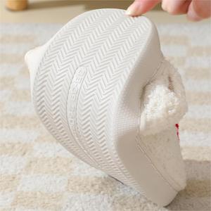 Chaussons de Noël en Peluche pour Femme, Pantoufles Plates en Polaire avec Père Noël, Élan et Renne, Chaussures d'Intérieur Chaudes et Douillettes en Fourrure pour l'Hiver - Product Image 3