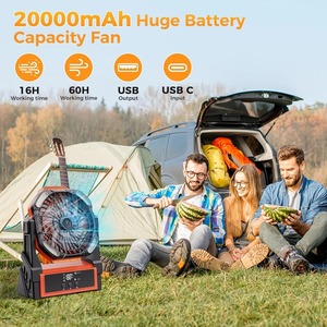 Ventilateur de camping portable rechargeable avec lumières, ventilateur de tente de plage extérieur à 4 vitesses et luminosité réglable - Product Image 4