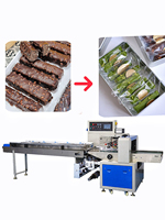 Machine d'emballage horizontale à flux continu pour chocolat, avec petit servomoteur de compression, type coussin, pour emballage alimentaire en plastique, papier et film