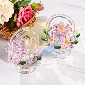 ตะกร้าดอกไม้คริสตัล Darz แจกันแก้วลายดอกไม้ ของตกแต่งบ้าน ของขวัญ - Product Image 2