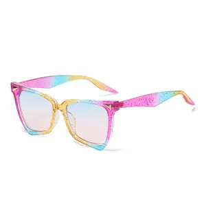 2022 atacado Rainbow UV400 Gato Olho Mulheres Óculos De Sol logotipo Personalizado das senhoras Sun Vidro 2067
