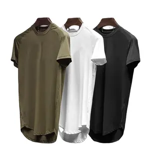 Özel Logo yeni yaz erkek spor örgü düz renk moda hızlı kuru vücut sıkı Slim Fit T shirt