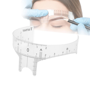 Règle à sourcils réutilisable en plastique transparent pour microblading et microshading, pochoir fin et léger, accessoires de maquillage pour tatouage - Product Image 1