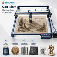 SCULPFUN S30 Ultra 33W Découpeuse et graveuse laser pour bois, mini-machine de gravure CNC de bureau pour métal et cartes