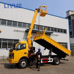 Nouvelle <span class=keywords><strong>grue</strong></span> hydraulique à flèche droite de 3 tonnes montée sur <span class=keywords><strong>camion</strong></span> <span class=keywords><strong>avec</strong></span> benne basculante et panier à vendre - Product Image 2