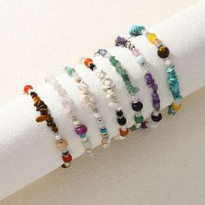 Joyería con Cuentas de Piedras Preciosas Pequeñas, Diseño Original Bohemio, Bonito Ágata Natural, Piedra Irregular Triturada, Amatista, Regalo Unisex - Product Image 5