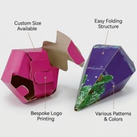 Direkt vom Hersteller Faltbare Pyramidenförmige Geschenkbox mit Individuellem Vollfarbdruck Geschenkverpackung Papierbox für Lippenbalsam Weihnachtsgeschenke