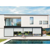 Persiana Enrollable Eléctrica Integrada, Automática, Resistente al Viento y al Agua, de PVC, para Exteriores, Gazebo, Patio, Protección Solar