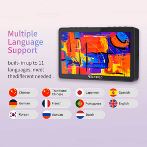 6นิ้ว <span class=keywords><strong>FEELWORLD</strong></span> <span class=keywords><strong>F5</strong></span>โปร3D V4 LUT 4K เอาท์พุท HDMI เอาท์พุทหน้าจอสัมผัสสำหรับกล้อง DSLR จอภาพฟิลด์มอนิเตอร์ - Product Image 4
