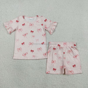 Précommande MOQ 5 – Nouveaux ensembles tendance pour filles : tenues d'été à imprimé floral et bords festonnés pour sœurs, en coton biologique doux – Vente en gros - Product Image 5