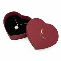 Boîtes cadeaux en papier rigide en forme de cœur avec couvercle et base, personnalisables en gros, pour emballage de bouquets et bijoux (colliers)