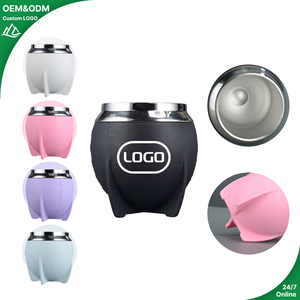 Gourde à yerba mate 10oz en acier inoxydable à double paroi, argentine, calabash, 280ml, tasse à thé, revêtement extérieur en plastique isolant - Product Image 1