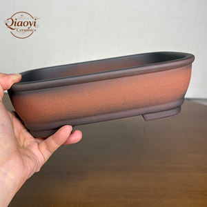 Pot à fleurs en porcelaine rectangulaire violet vintage durable, cuite au bois, avec trou de drainage pour jardin, centre commercial, écologique - Product Image 3