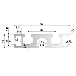 Profilé en <span class=keywords><strong>aluminium</strong></span> Fente 1560G en alliage d'<span class=keywords><strong>aluminium</strong></span> Norme nationale industrie 1560 profilé en <span class=keywords><strong>aluminium</strong></span> <span class=keywords><strong>machine</strong></span> à découper profilé de rail DIY - Product Image 6
