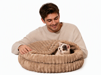 Coussin pour chat CheerPals avec housse amovible, 50 cm, lavable, confortable, rembourré en coton, niche d'hiver avec oreiller très élastique