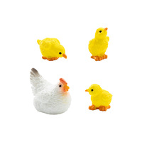 Set Ayam Miniatur untuk Taman Mini, Figur Ayam Resin untuk Taman Peri, Dekorasi Lanskap Lumut, Kerajinan DIY, Dekorasi Rumah