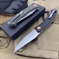 Micarta Poignée Lame Pliante Roulement À Billes Couteau En Plein Air D2 En Acier Inoxydable Camping Survie Couteau De Poche Avec Clip