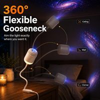 Projecteur LED Holographique 5D Dynamique Intelligent HD Multicolore, Projection Océanique, Alimentation USB, Contrôle Tactile, Réglable à 360 Degrés
