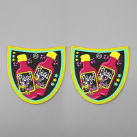 2 piezas de parches de fieltro luminiscentes con bordado 3D de hongo mágico, encaje, flor y corazón, con lentejuelas de color personalizado y reverso termoadhesivo de PVC para sombrero