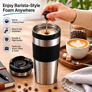 แก้วกาแฟเฟรนช์เพรสสแตนเลสแบบกำหนดเอง ขนาด 450 มล. ผนังสองชั้นสุญญากาศ เก็บอุณหภูมิ พร้อมพิมพ์โลโก้ - Product Image 2