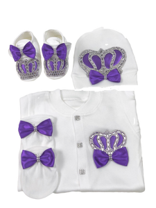 ชุดรอมเปอร์ของเด็กผู้หญิงผ้าฝ้าย100% ชุดหมีแขนยาวสีม่วงชุดรอมเปอร์ผ้าฝ้ายปรับแต่งได้ - Product Image 2