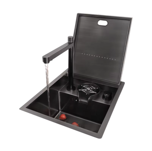 Fregadero de cocina pequeño invisible de una sola ranura, isla de barra de acero inoxidable, mini lavabo, antideslizante y antiatrapamiento de manos - Product Image 4