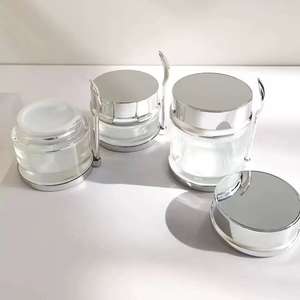 Envase Cosmético de Vidrio Transparente Plano de 50 ml, Ecológico y de Lujo, Personalizable, 30g 50g 80g, Dorado y Plateado, para Cuidado de la Piel, Mascarilla para Ojos, <span class=keywords><strong>Crema</strong></span>, con Cuchara - Product Image 5