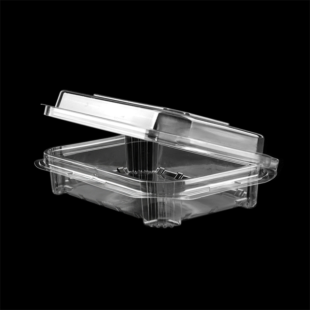 PET Plastic clear Food Container Rectangle Vented Fruit Clamshell Packaging Box for Berry Grape Tomato
