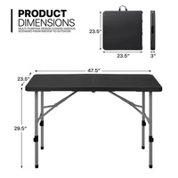 Table de banquet rectangulaire en plastique pour événements, mariages, locations hôtelières, capacité de 90 kg, 120 cm (4 pieds) – Vente en gros