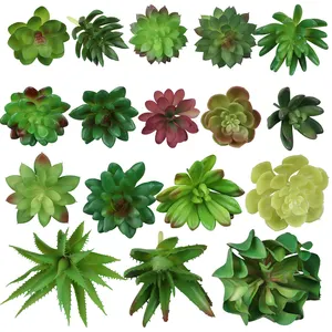 Artificial Succulents Mini Fake Plants Fabric Table Season Flowers for Decorative Succulent Plants Artificial Green 20 Pcs/box