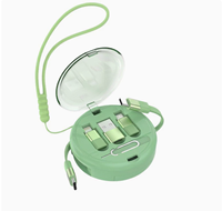 Nouvelle boîte de rangement rétractable 6-en-1 60W pour câble de charge rapide avec support de téléphone, étui personnalisé avec logo, organisateur d'adaptateur de voyage portable