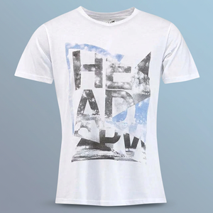 Camiseta Deportiva Alcott para Hombre, Cuello en V, Modelo 831238, 100% Algodón Jersey, Transpirable, Manga Corta, Estampado Digital, Blanca - Product Image 3