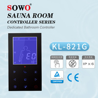 Générateur de vapeur intelligent moderne 3-15KW en acier inoxydable pour sauna, avec écran tactile étanche et contrôle Bluetooth MP3, pour 2 personnes
