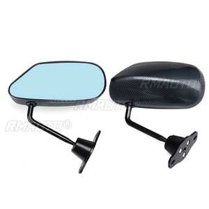 1Pair Universal Car Carbon Fiber Autos Blue Rear View <b>Mirror</b> F1 Carbon Look Racing Side <b>Mirror</b> Glass & Wide Angle Metal <b>Bracket</b> - Product Image 4