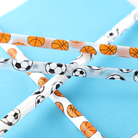 Pailles à boire écologiques en forme de ballon de football, pailles réutilisables en plastique pour le sport, pailles décoratives pour gobelets avec design de ballon de football