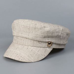 Women British Retro Flat Top Beret <b>Hat</b> Spring Summer Breathable Fashion Sunshade Captain <b>Hat</b> - Product Image 1