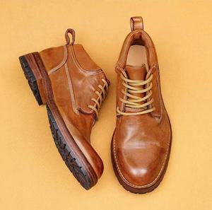 Bottes Martin vintage faites à la main à tige haute, semelle épaisse, en cuir, décontractées, chaussures habillées, Oxfords - Product Image 2