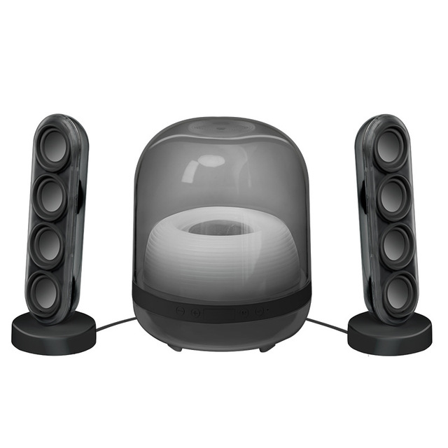 2025 Creative Colorful LED Atmosphere Lights Wireless Subwoofer Stereo Speaker for 5.3 IPX5 Computer Mobile Phone