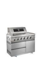 Cuisine extérieure modulaire, barbecue au gaz 6 brûleurs en acier inoxydable, évier et réfrigérateur indépendants