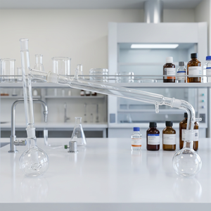 Aparato de Destilación por Vapor de Borosilicato, Juego de Destilación de Vidrio Transparente para Laboratorio con Condensador, Cabezal Fraccionador y Receptor OEM - Product Image 3
